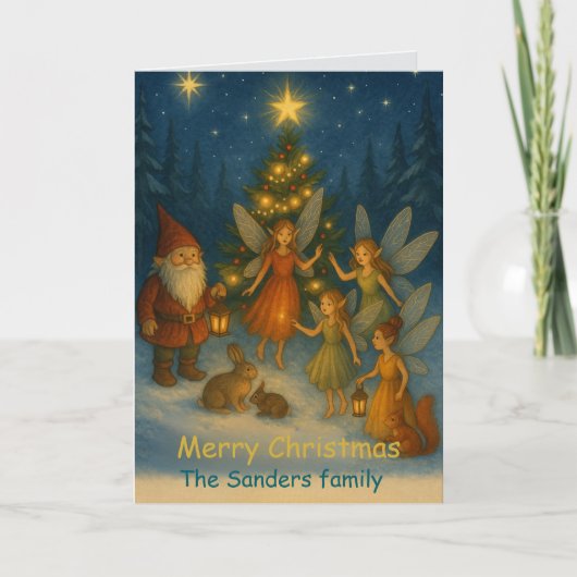 ファンタジーな妖精とエルフのクリスマス オーダーメイド カード (正面)