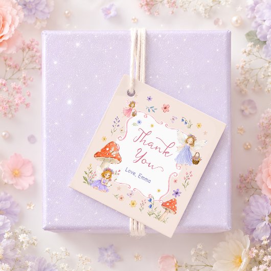 ファンタジーな妖精の庭の誕生日パーティーのお礼 フェイバータグ