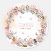 ファンタジーな妖精の庭園 1歳の誕生日 ラウンドシール (正面)