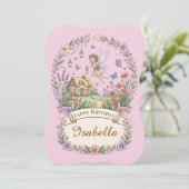 ファンタジーな妖精の庭 オーダーメイド 誕生日 カード (スタンド正面)