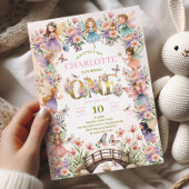 ファンタジーな妖精の庭 1歳の誕生日招待状 招待状