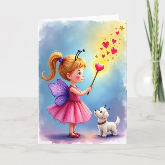 ファンタジーな妖精の誕生日カード カード (正面)