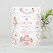 ファンタジーな妖精の1歳の誕生日 魔法の森 招待状 (スタンド正面)