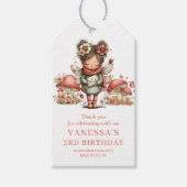 ファンタジーな妖精 ピンクの花 女子 誕生日ギフト ギフトタグ (正面)