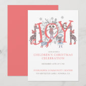 ファンタジーな子供のクリスマス祝賀会 招待状 (正面/裏面)