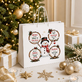 ファンタジーな季節のクラシック 赤 緑 クリスマス フェスティ ラージペーパーバッグ