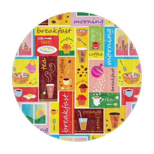 ファンタジーな朝食パターン  カッティングボード (正面)