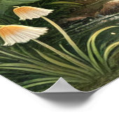 ファンタジーな森のウサギの芸術 - かわいい森のウサギ ポスター (角)