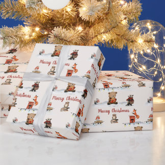 ファンタジーな森の仲間たち クリスマス包装 ラッピングペーパー