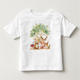 ファンタジーな森の動物たち トドラーTシャツ