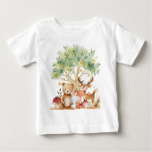 ファンタジーな森の動物たち ベビーTシャツ (正面)