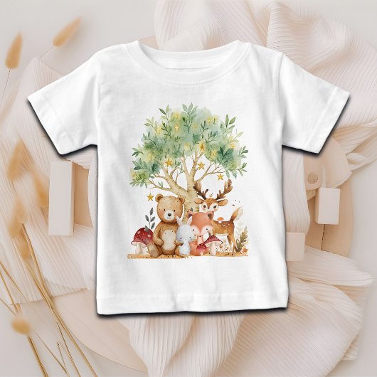 ファンタジーな森の動物たち ベビーTシャツ