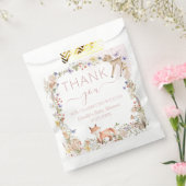 ファンタジーな森の動物と野の花のベビーシャワー フェイバーバッグ (封をした状態)