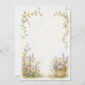 ファンタジーな水彩の庭の花 ベビーシャワー 招待状 (裏面)