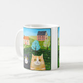 ファンタジーな猫の民芸風 オレンジタビー タキシード コーヒーマグカップ (正面左)