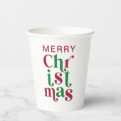 ファンタジーな祭りのメリークリスマスタイポグラフィ 紙コップ (正面)