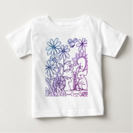 ファンタジーな花とねずみとかたつむり ベビーTシャツ
