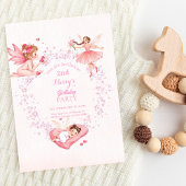 ファンタジーな花と妖精の子供の誕生日 招待状