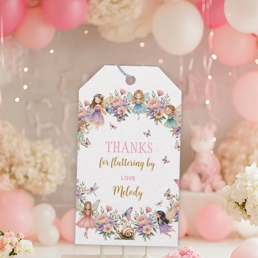 ファンタジーな花の妖精の庭 誕生日 ギフトタグ