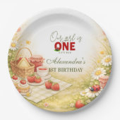 ファンタジーな草原のテントウムシ 1歳の誕生日 ペーパープレート (正面)