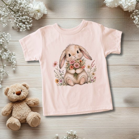 ファンタジーな赤ちゃんうさぎの花柄の女の子用ギフト