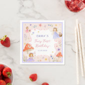 ファンタジーな野の花の妖精の1歳の誕生日 スタンダードカクテルナプキン (インサイチュ)