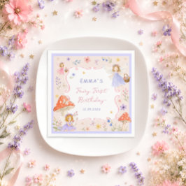 ファンタジーな野の花の妖精の1歳の誕生日 スタンダードカクテルナプキン