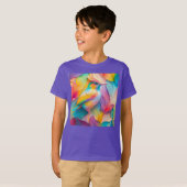 ファンタジーな鳥 絹の鳥 Tシャツ (正面フル)