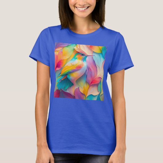 ファンタジーな鳥 絹の鳥 Tシャツ (正面)
