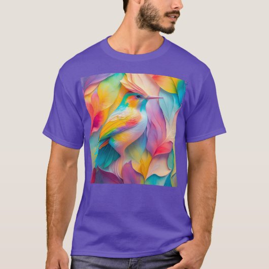 ファンタジーな鳥 絹の鳥 Tシャツ (正面)