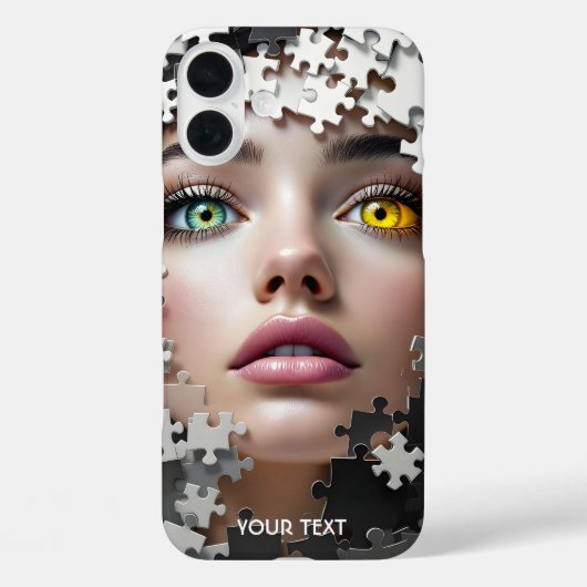 ファンタジーのかわいいパズル女子の顔 Case-Mate iPhoneケース (裏面)