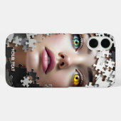 ファンタジーのかわいいパズル女子の顔 Case-Mate iPhoneケース (裏面 (横))