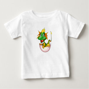 ファンタジーのかわいいベビーのドラゴン ベビーTシャツ