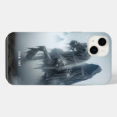 ファンタジーのかわいい戦士の馬 iPhoneケース (裏面横)