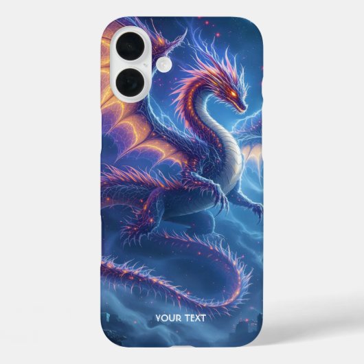 ファンタジーのかわいい青い竜の街 Case-Mate iPhoneケース (裏面)