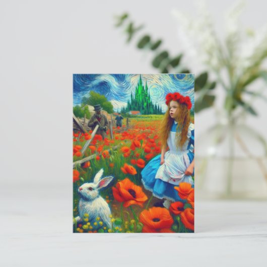 ファンタジーのアリスとウサギがオズに入る ポストカード (スタンド正面)