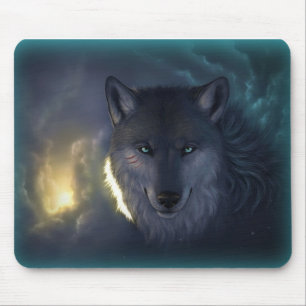 ファンタジーのオオカミ マウスパッド