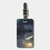 ファンタジーのオオカミ ラゲッジタグ (正面縦)