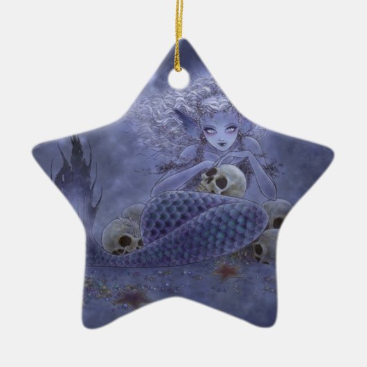 ファンタジーのオーナメント-暗い人魚 セラミックオーナメント (正面)
