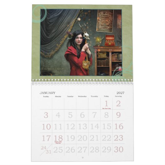 ファンタジーのカレンダーの2013人の女性 カレンダー (1月 2027)