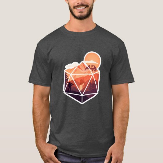 ファンタジーのサイコロ Tシャツ (正面)