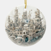 ファンタジーのステンドグラスのセラミックツリー装飾 セラミックオーナメント (正面)