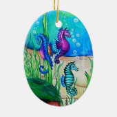 ファンタジーのタツノオトシゴのオーナメント セラミックオーナメント (裏面)