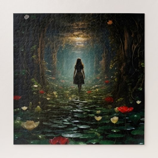 ファンタジーのトンネルの少女 ジグソーパズル (縦)