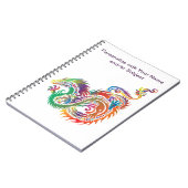 ファンタジーのドラゴンのアートワークのパーソナライズ ノートブック (左側)