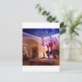 ファンタジーのピーターパンの抽象的なお祝い インビテーションポストカード (スタンド正面)