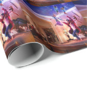 ファンタジーのピーターパンの抽象的なお祝い ラッピングペーパー (ロールコーナー)