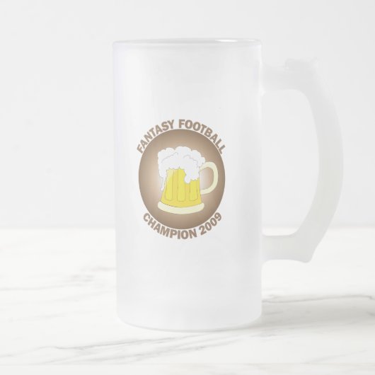 ファンタジーのフットボールのチャンピオン2009年 フロストグラスビールジョッキ (右)