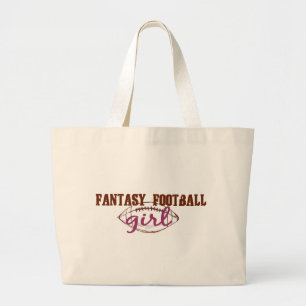 ファンタジーのフットボールの女の子 ラージトートバッグ