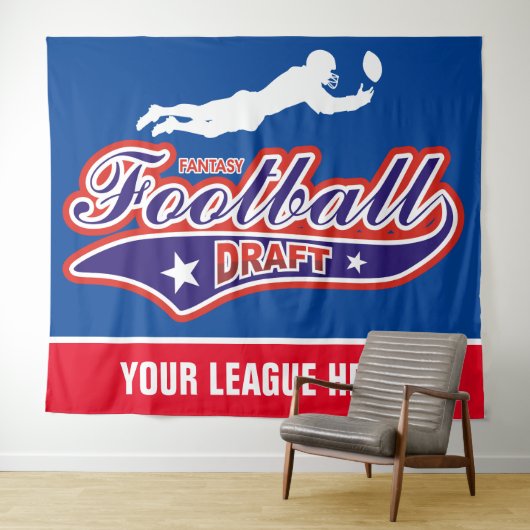 ファンタジーのフットボールの草案のあと波 タペストリー (インサイチュ(横))